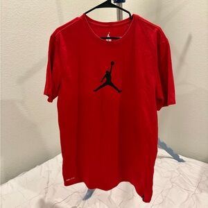 Jordan Red Short Sleeve Tee with Black Logo